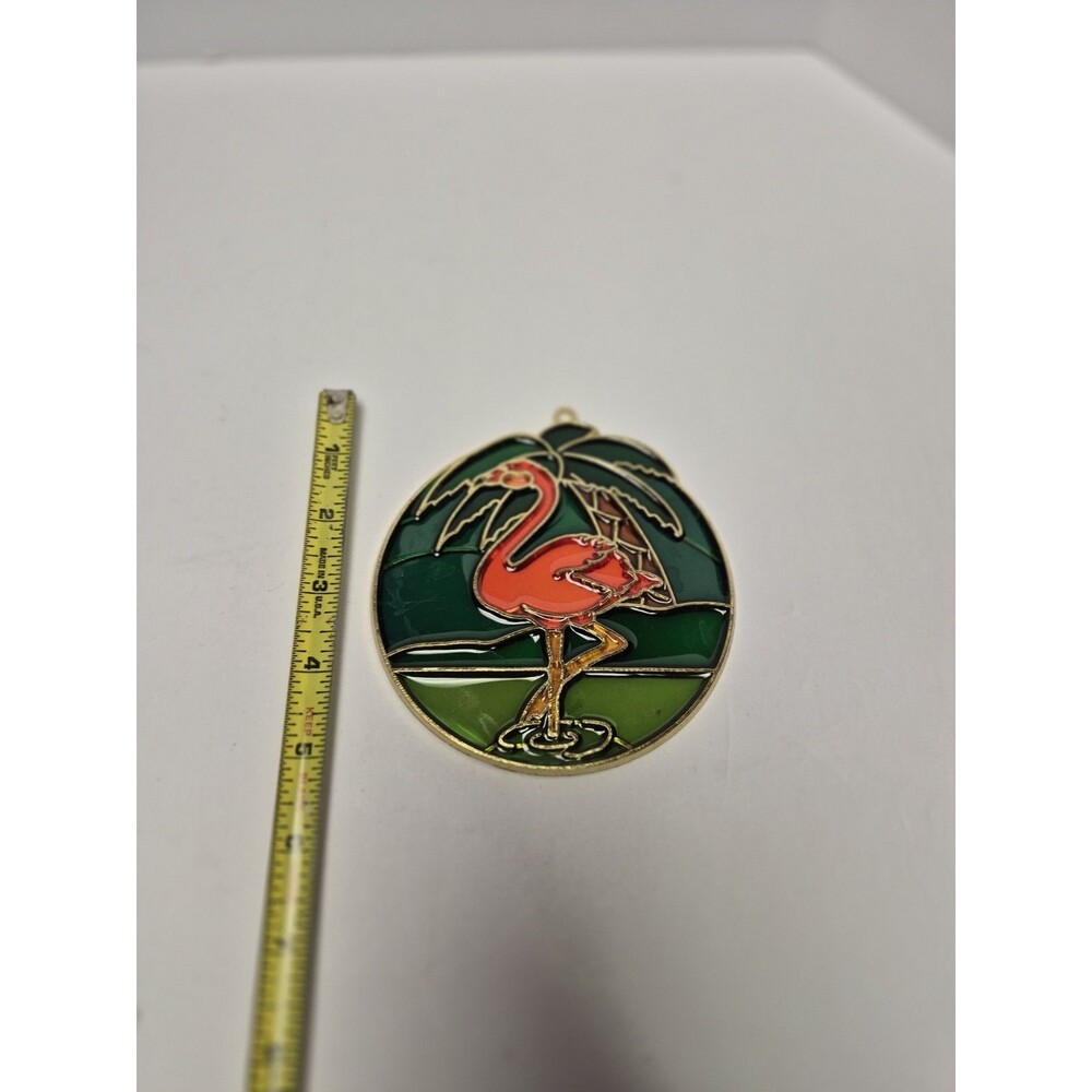 Vintage Pink Flamingo Window Hanging Suncatcher
